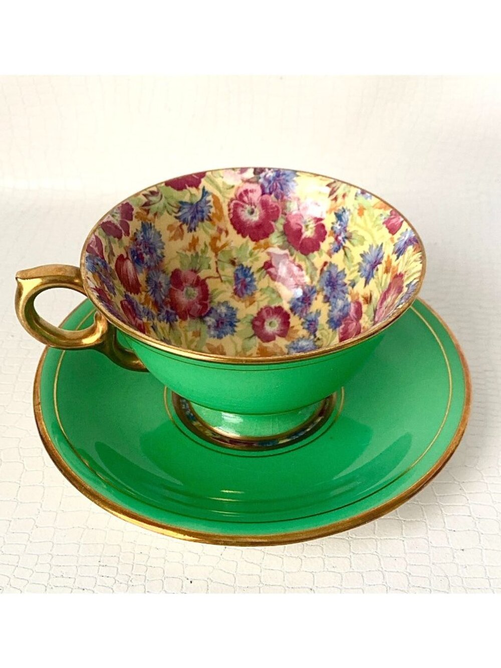 Rare Royal Winton Grimwades Chintz Teacup & Saucer "Royalty"